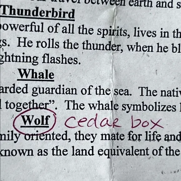 First Nations Vintage Boma Wolf Napkin Rings in cedar box - Picture 12 of 13